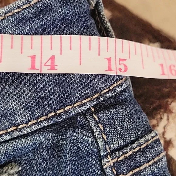 Seven7 Embellished/Distressed Denim Jeans, 5 Pocket, Skinny Ankle Size 8 - Picture 10 of 13